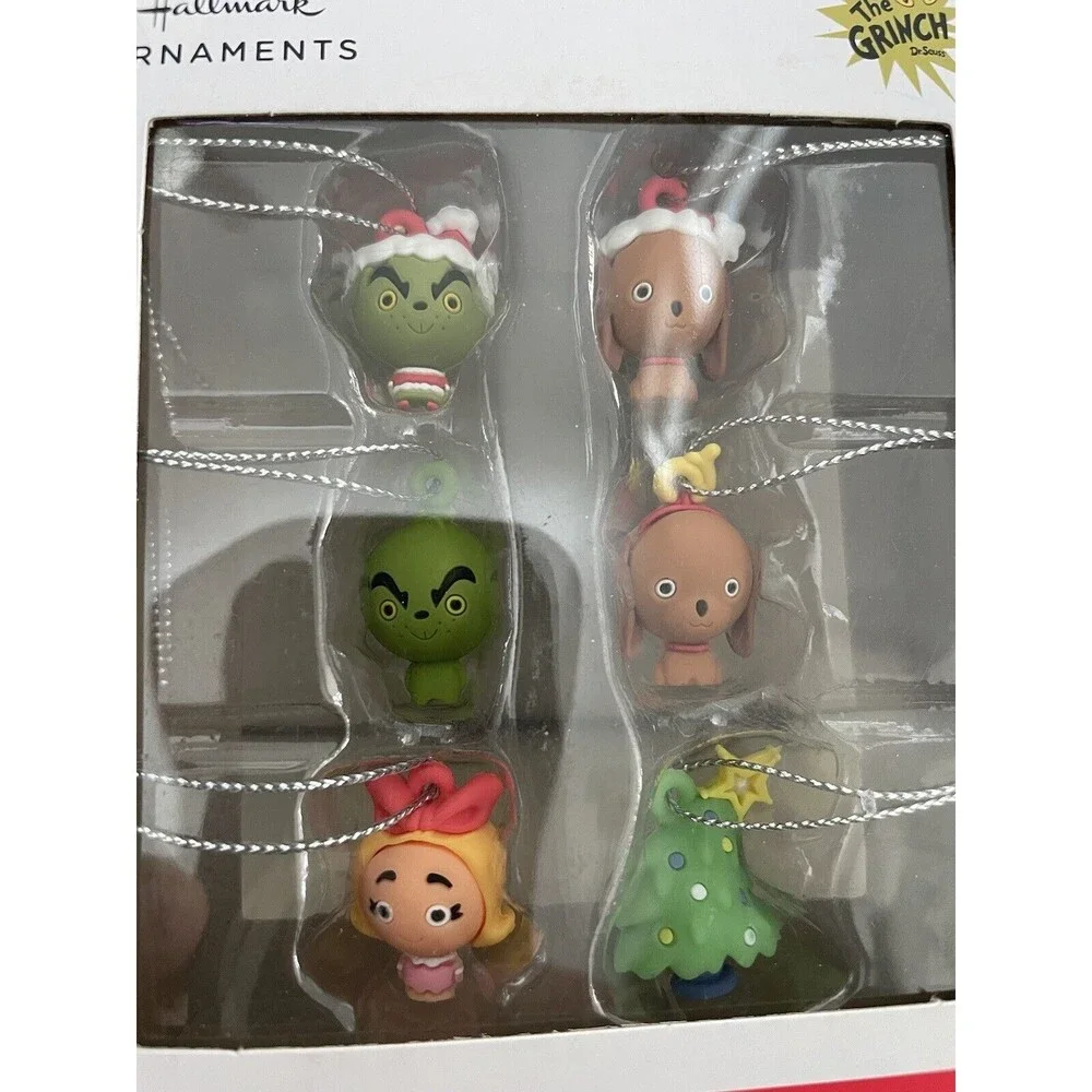 NIB Hallmark Dr Seuss The Grinch Set Of 6 Mini Christmas Tree Ornaments